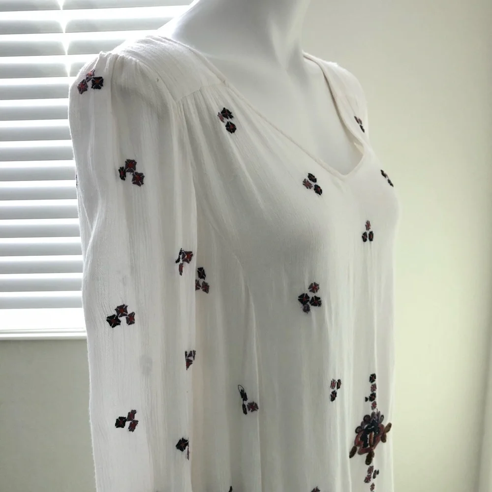 Free People Oxford Embroidered Mini Dress Size XS
